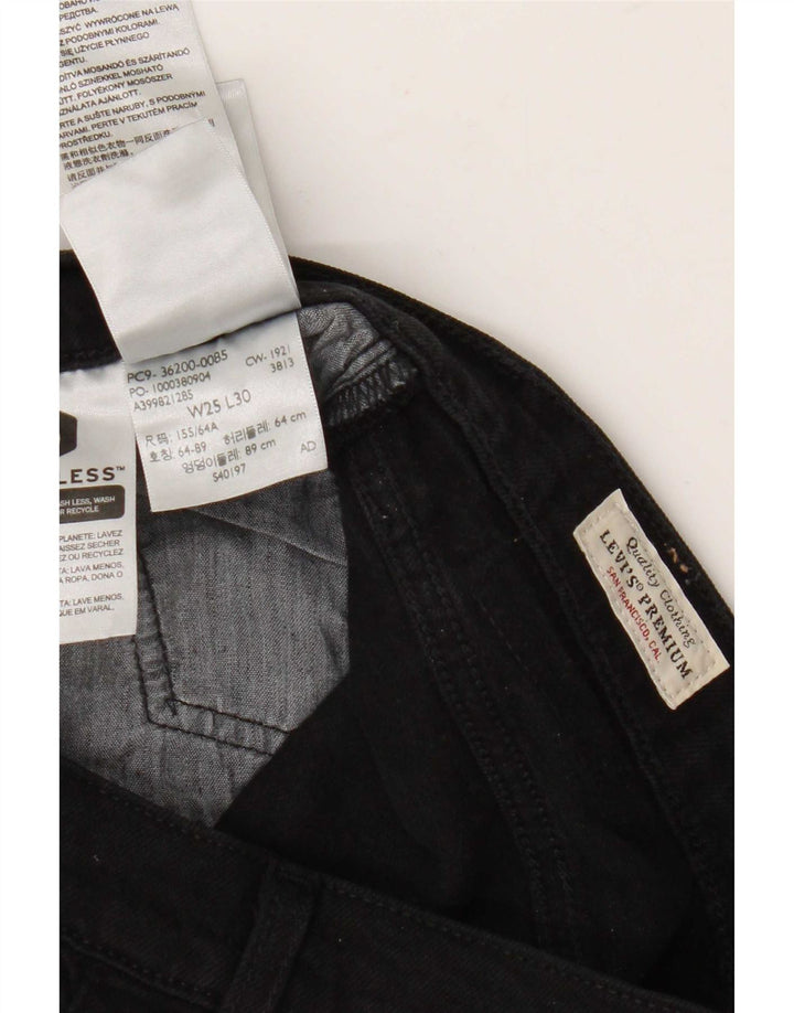 Levi's Dame 501 Straight Jeans W25 L30 Sort Bomuld