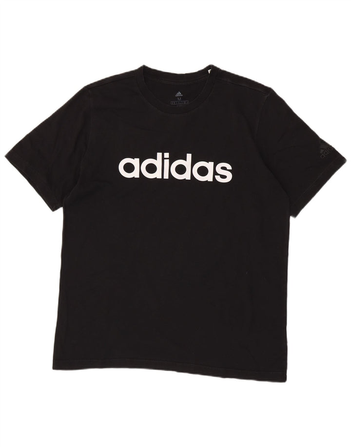 Adidas Herre grafisk T-shirt Top Medium Sort Bomuld