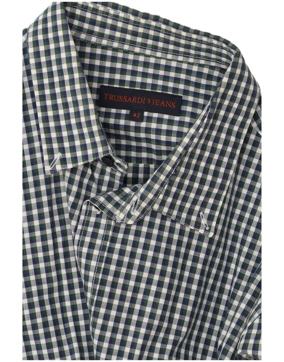 Trussardi Jeans Herreskjorte str. 42 Stor flerfarvet Gingham