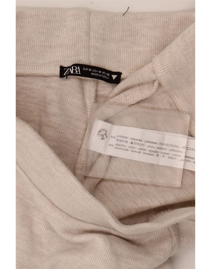 Zara Træningsdragtsbukser til kvinder UK 12 Medium Beige Flecked Polyester
