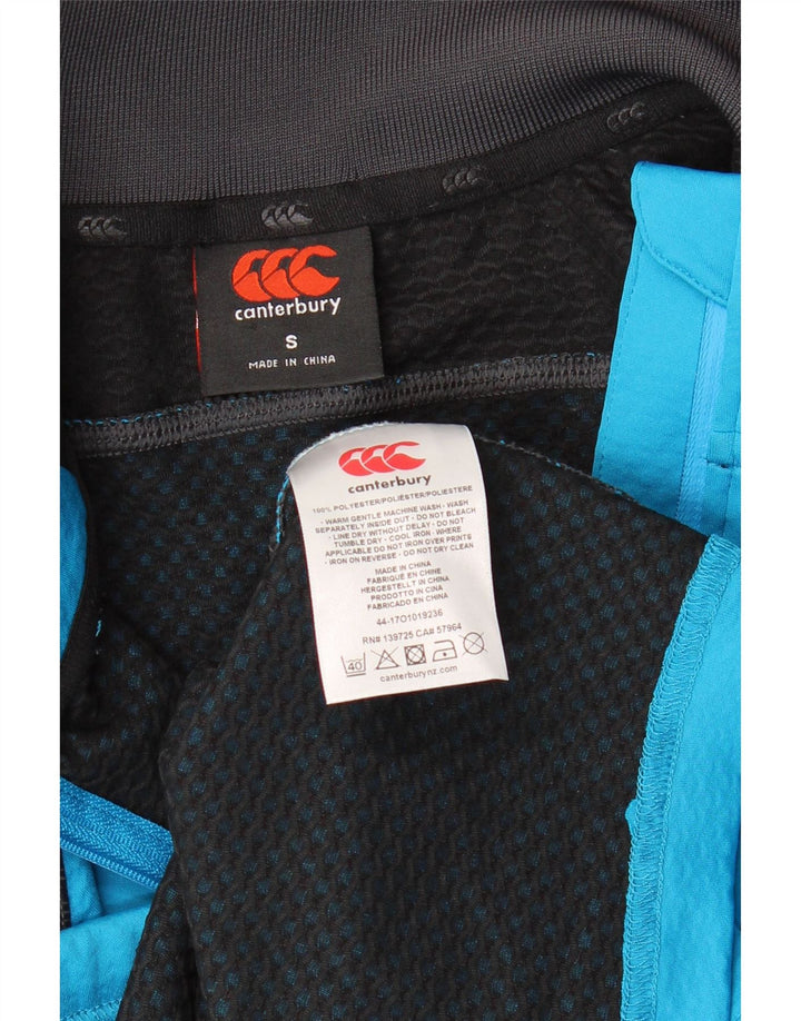 Canterbury Pullover med lynlås til mænd, træningsdragt, lille blå farveblok