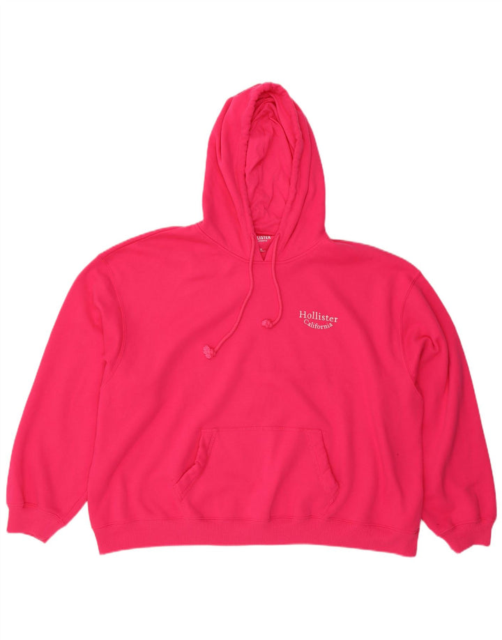 HOLLISTER Dame Oversized hættetrøje Jumper UK 20 2XL Pink Bomuld