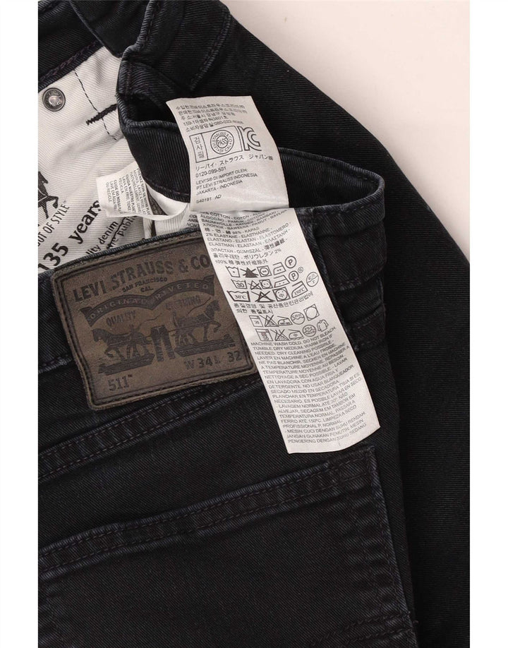 Levi's Herre 511 Slim Jeans W34 L32 Sort Bomuld