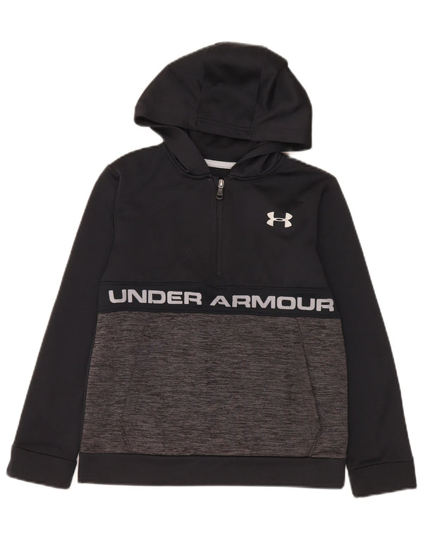 Under Armour Boys grafisk hættetrøje 9-10 år Medium Sort Colourblock