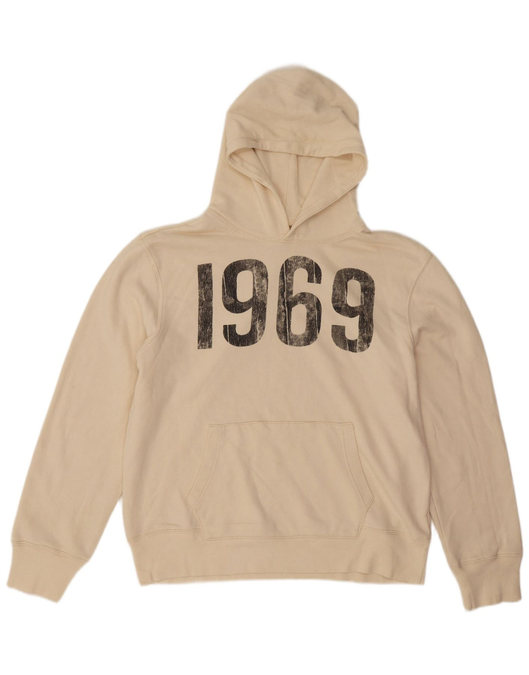 Gap Herre grafisk hættetrøje Jumper Stor Beige Bomuld