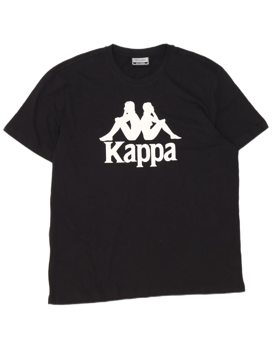KAPPA Herre grafisk T-shirt top 2XL sort bomuld
