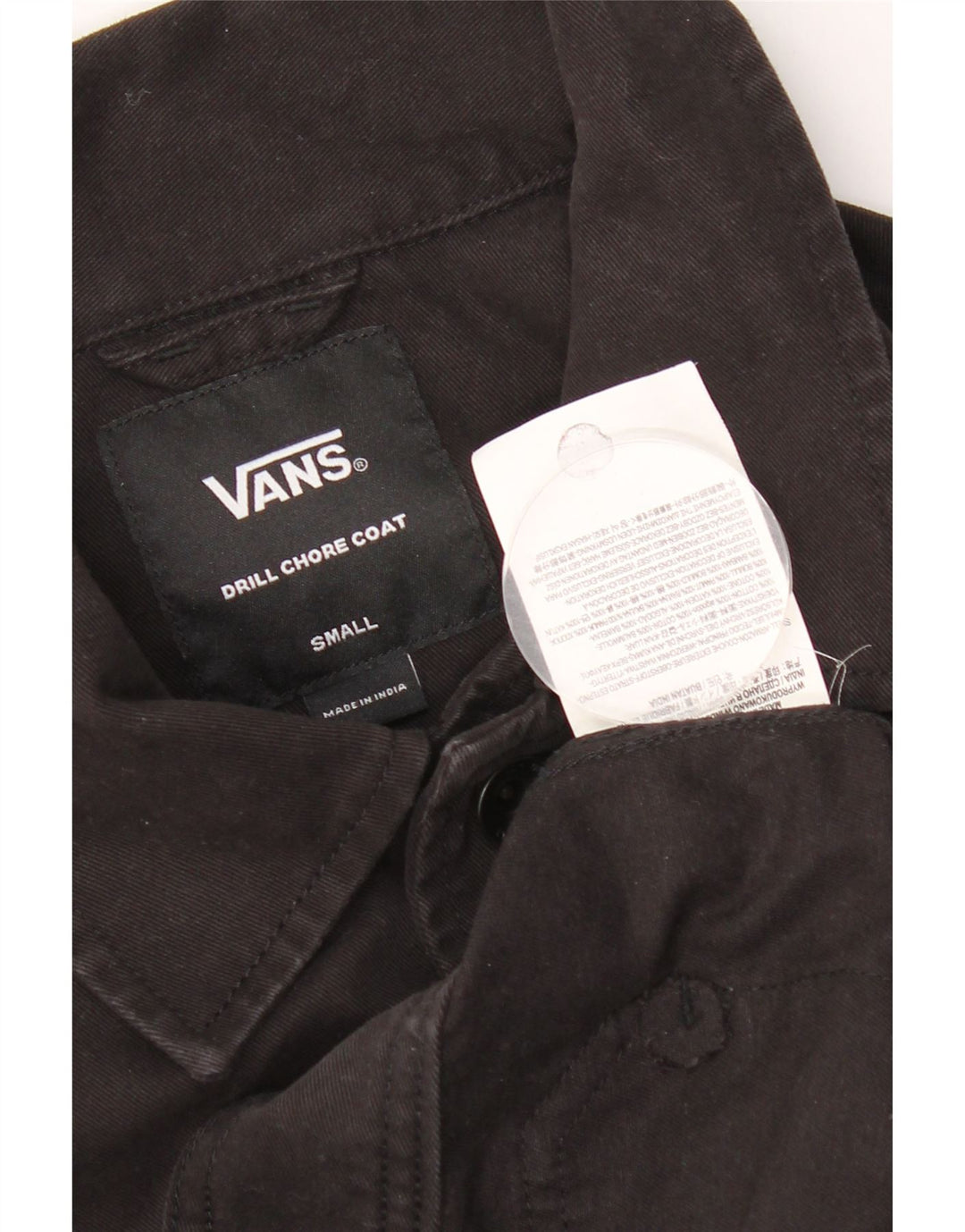 Vans Mens Graphic Denim Jacket UK 36 Small Black Cotton