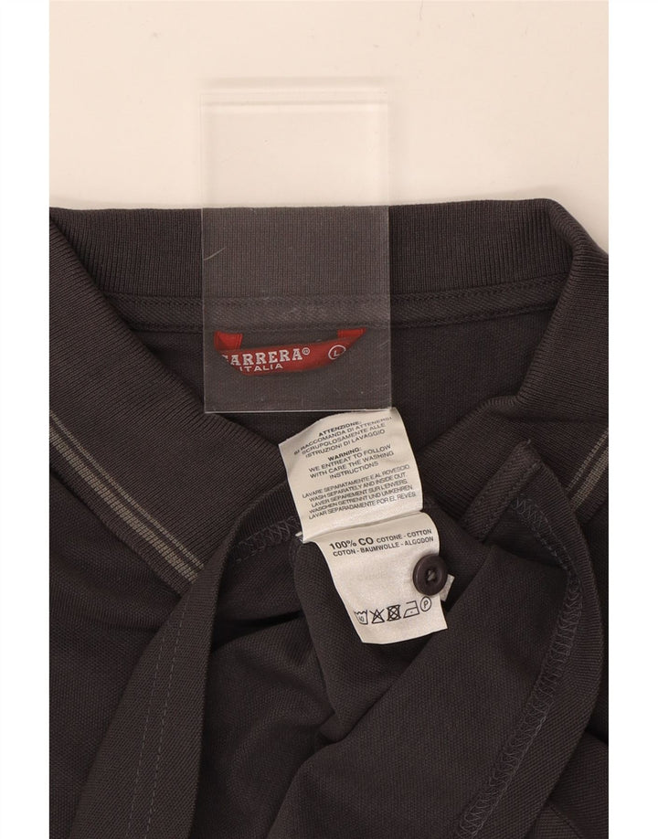 CARRERA Mens Polo Shirt Large Grey Cotton Vintage Carrera and Second-Hand Carrera from Messina Hembry 