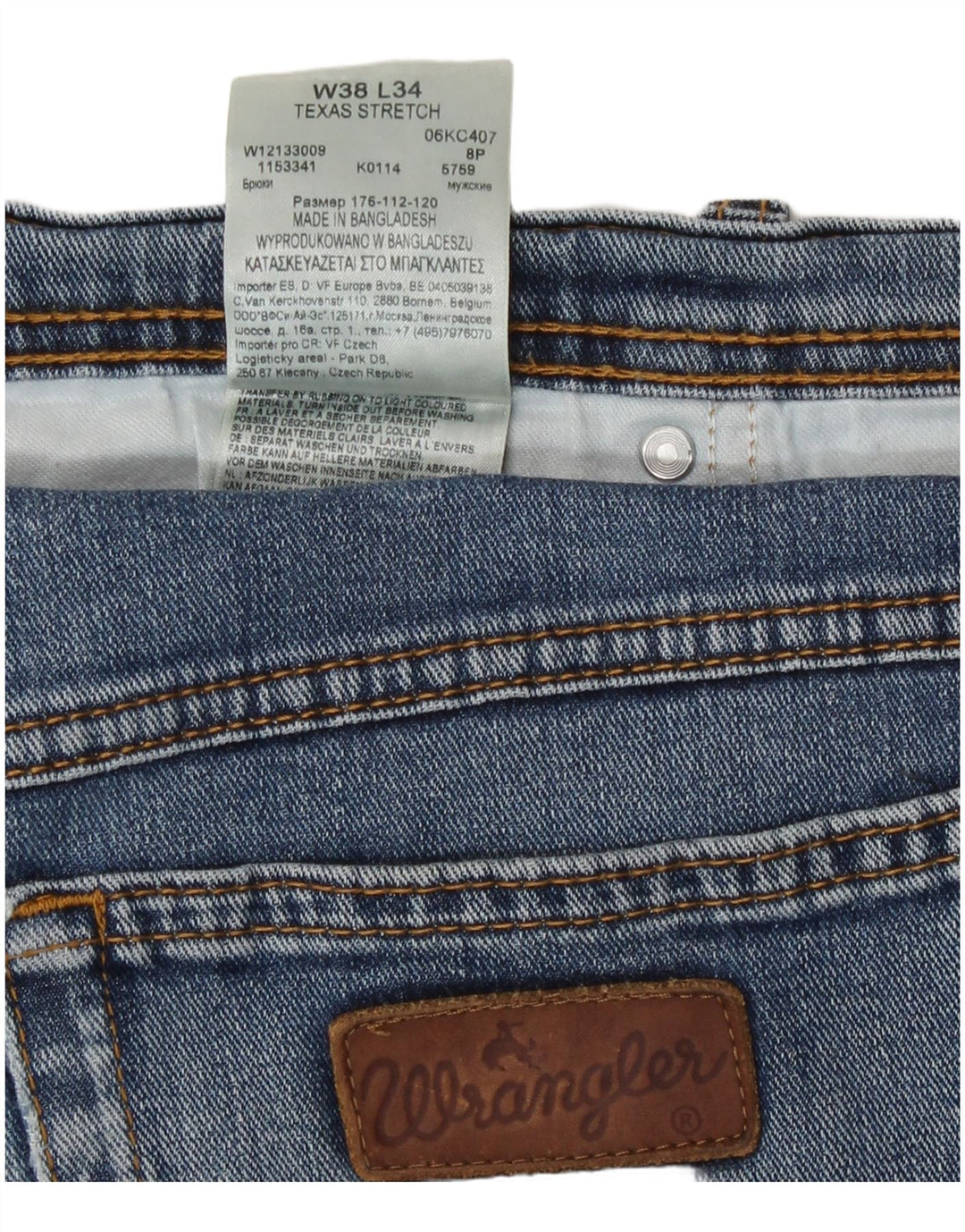 Wrangler Straight Jeans til mænd W38 L31 blå bomuld