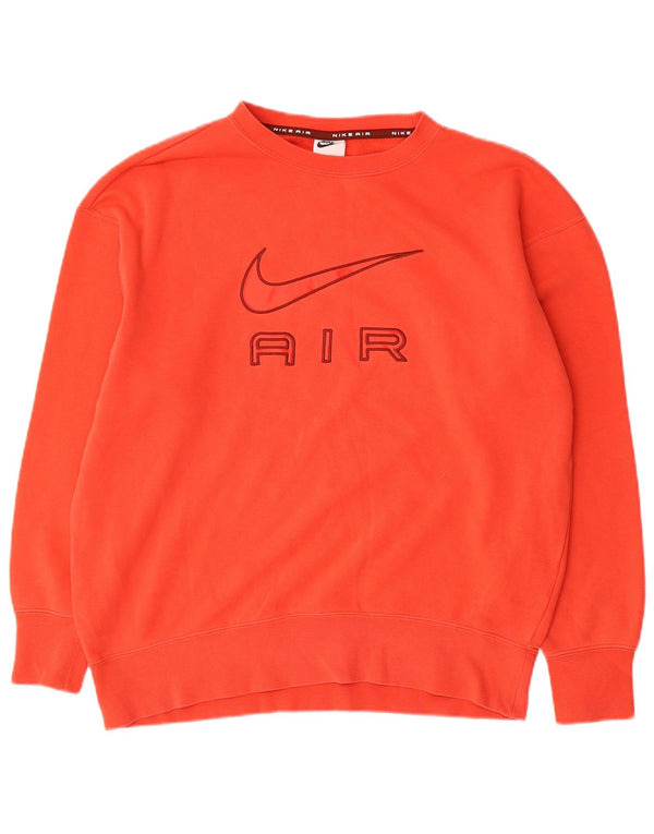 Nike Dame Grafisk Oversized Sweatshirt Jumper UK 6 XS Orange Bomuld