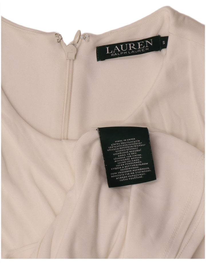 Ralph Lauren Dame ærmeløs bluse Top UK 8 Small White Viscose