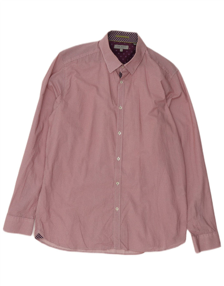 Ted Baker herreskjorte str. 5 XL Rød blomstret bomuld