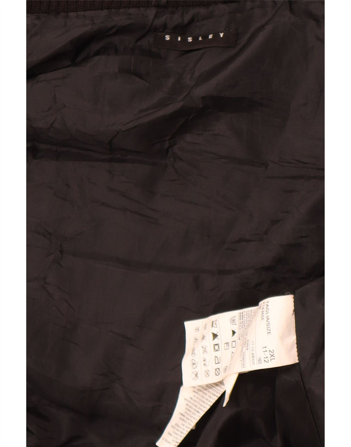 SISLEY Boys Padded Gilet 11-12 Years 2XL Black Colourblock Polyester
