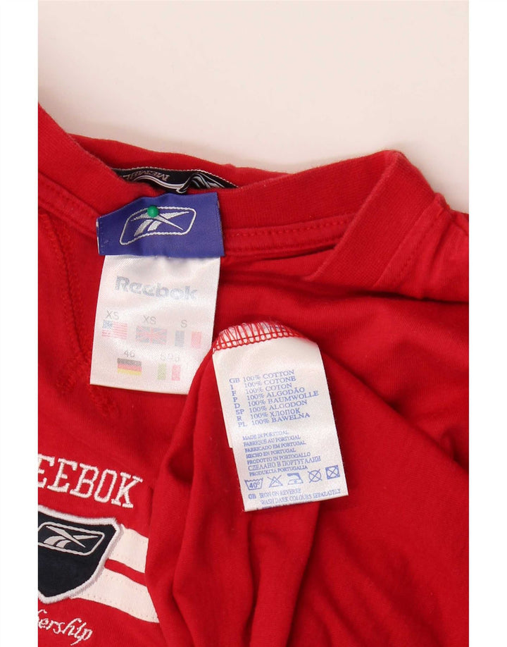 Reebok herre T-shirt top XS rød stribet bomuld