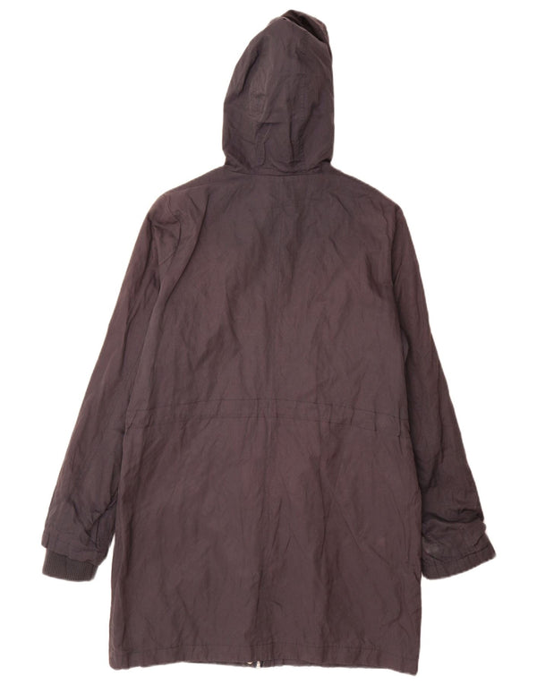 Oasis Dame Hætte Oversized Parka Jacket UK 10 Small Navy Blue Bomuld