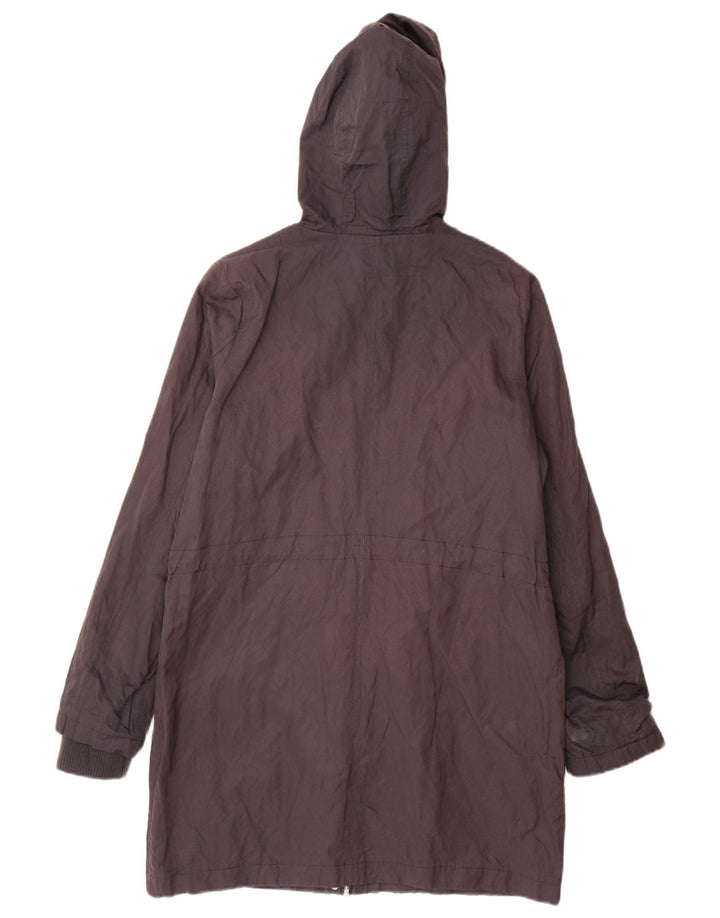 Oasis Dame Hætte Oversized Parka Jacket UK 10 Small Navy Blue Bomuld