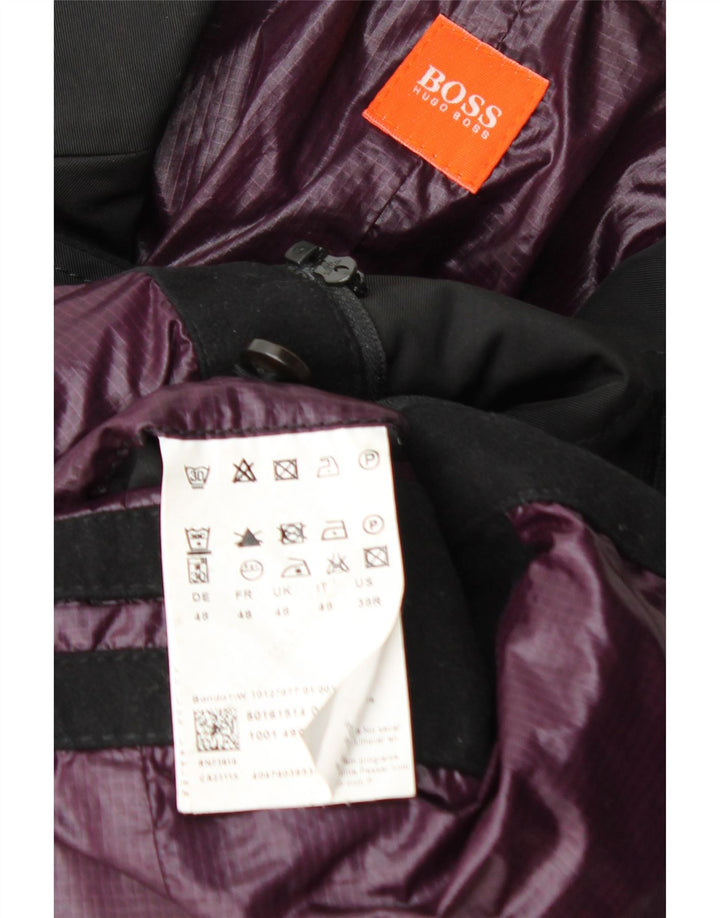 Hugo Boss Herre 3-knaps blazerjakke IT 48 Medium Sort Bomuld