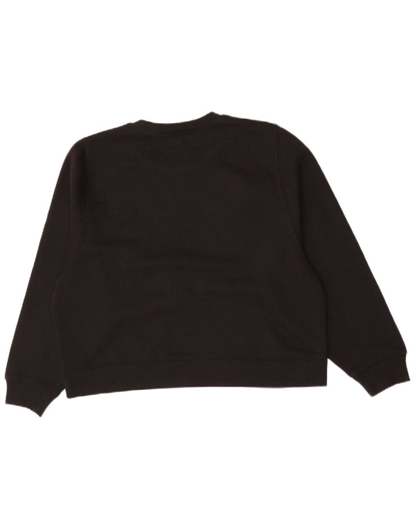 Zara Dame Oversized Sweatshirt Jumper UK 14 Medium Sort Bomuld