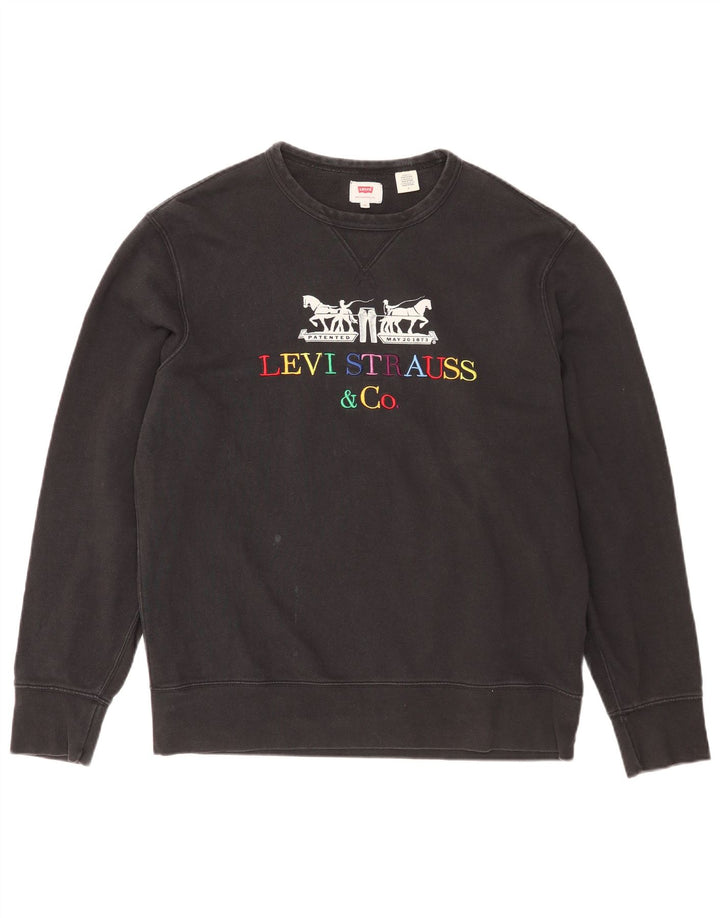 Levi's Herre grafisk sweatshirt Jumper Medium Sort Bomuld