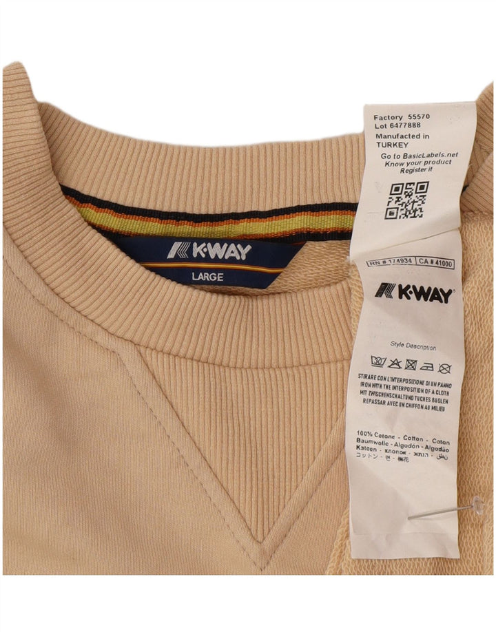 K-Way Herre Sweatshirt Jumper Stor Beige Bomuld
