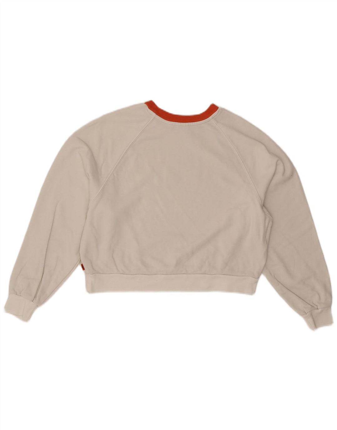 LEVI'S Womens Oversized Crop Graphic Sweatshirt Jumper UK 6 XS Hvid