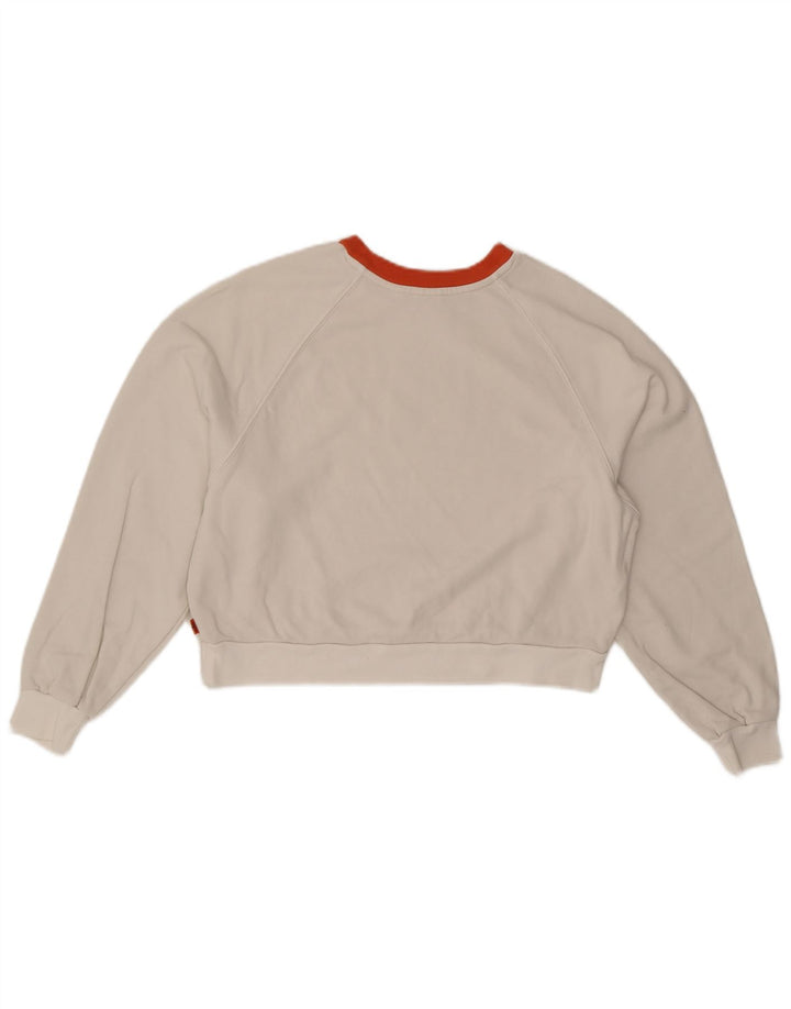 LEVI'S Womens Oversized Crop Graphic Sweatshirt Jumper UK 6 XS Hvid