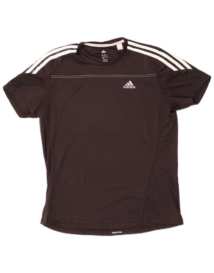 Adidas Herre Climalite T-Shirt Top Medium Sort Polyester Sports