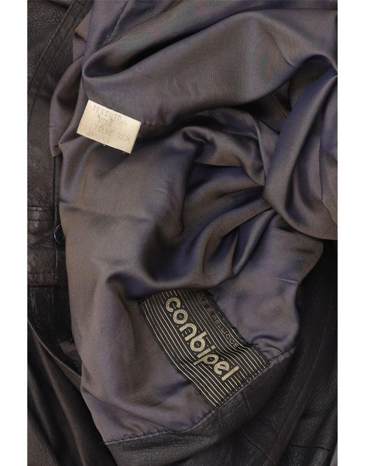 CONBIPEL Dame Oversized Læderjakke UK 18 XL Brun Læder