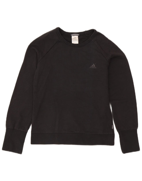 Adidas Dame Sweatshirt Jumper UK 12 Medium Navyblå Bomuld