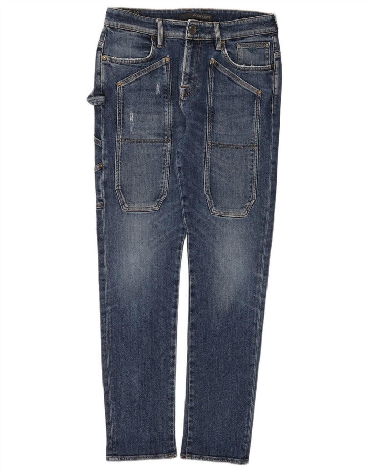 Jeckerson Dame Cargo Tapered Jeans W30 L30 Blå Bomuld