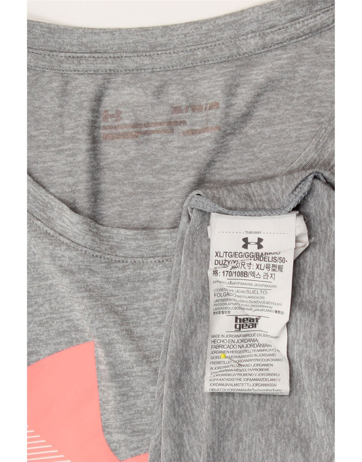 Under Armour Grafisk T-shirt top til kvinder UK 18 XL Grå Flecked Polyester