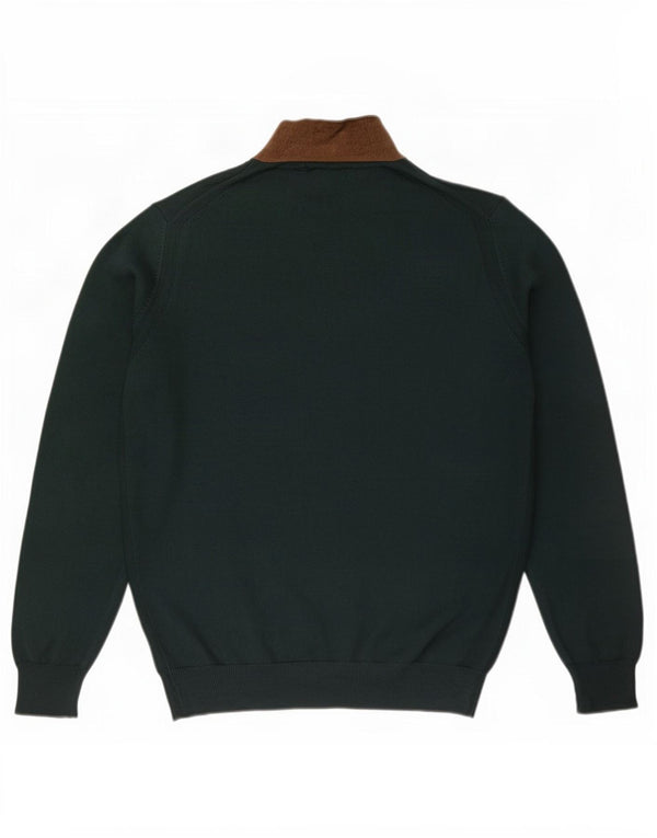Massimo Dutti Sweater med lynlås til mænd Large Green Cotton