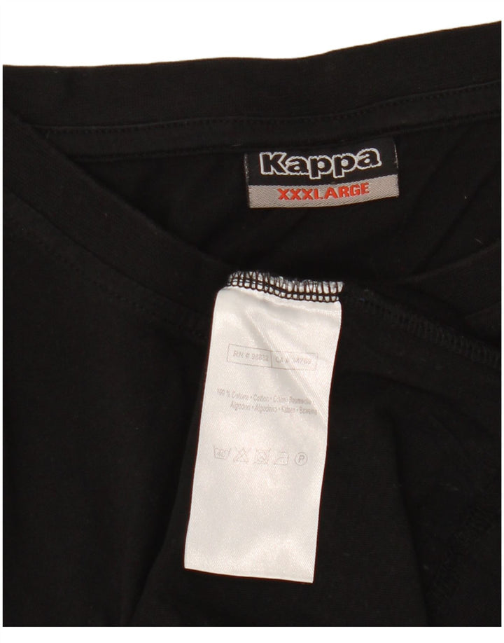 Kappa Herre T-Shirt Top 3XL Sort Bomuld