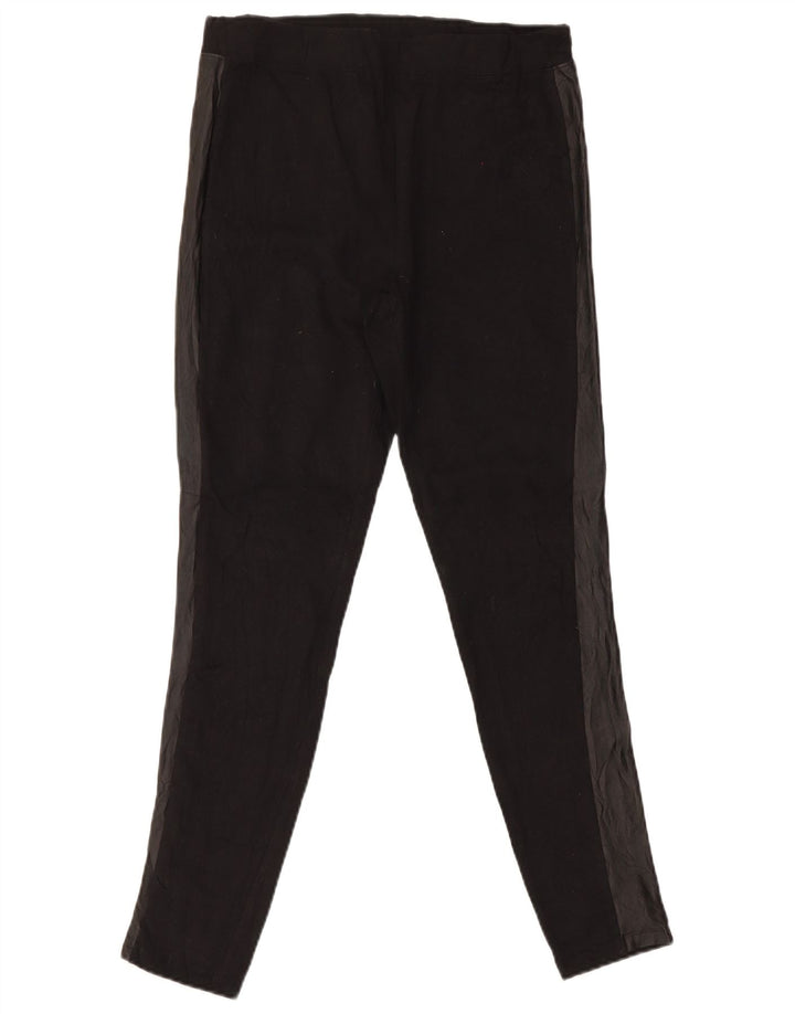 Dkny Womens Leggings UK 14 Large Black Colourblock Bomuld