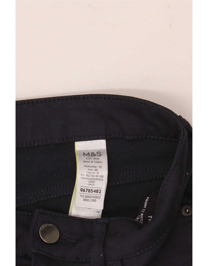 Marks & Spencer Dame Casual Bukser UK 12 Medium W30 L30 Navy Blue
