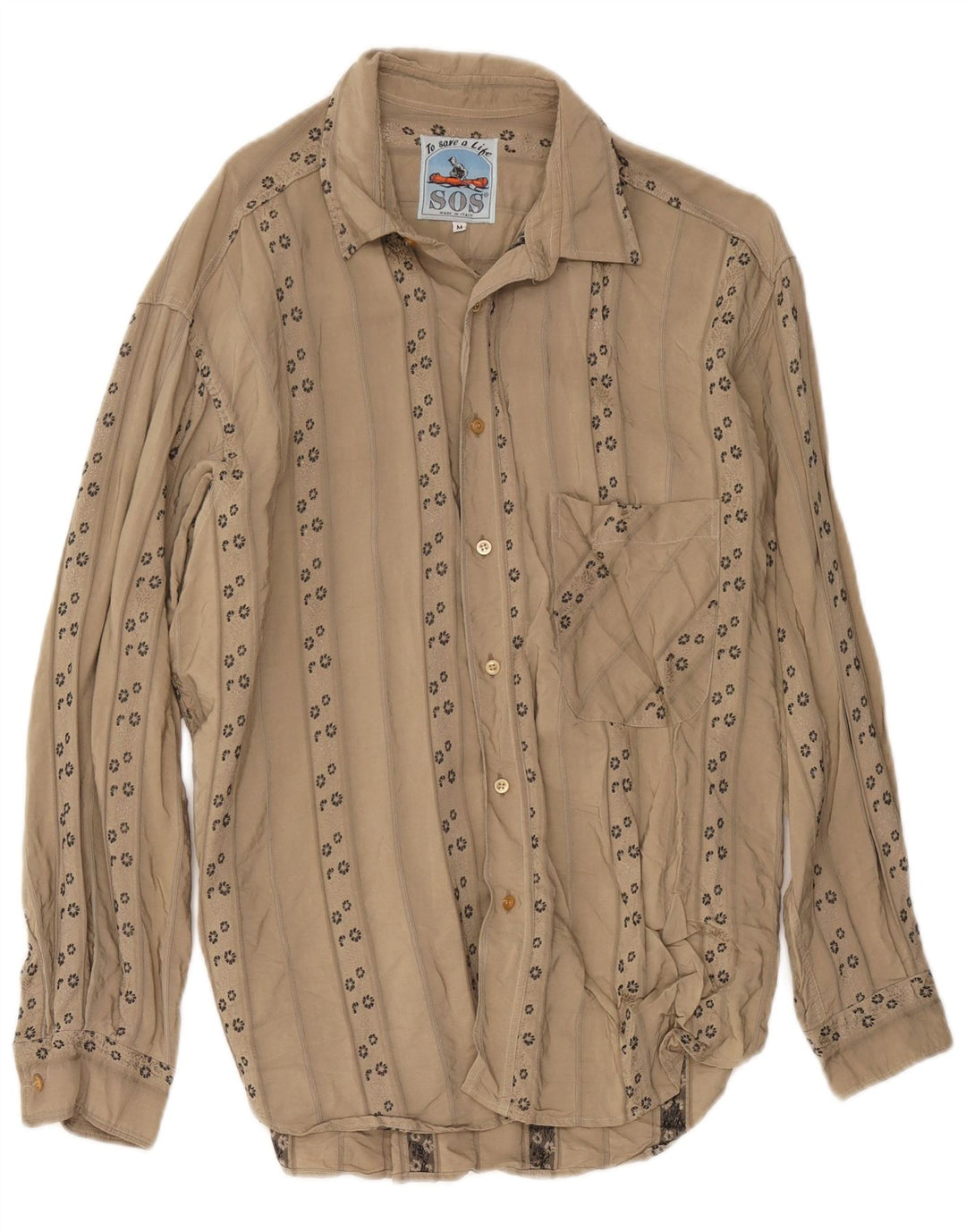 Sos Herreskjorte Medium Beige Floral Viscose