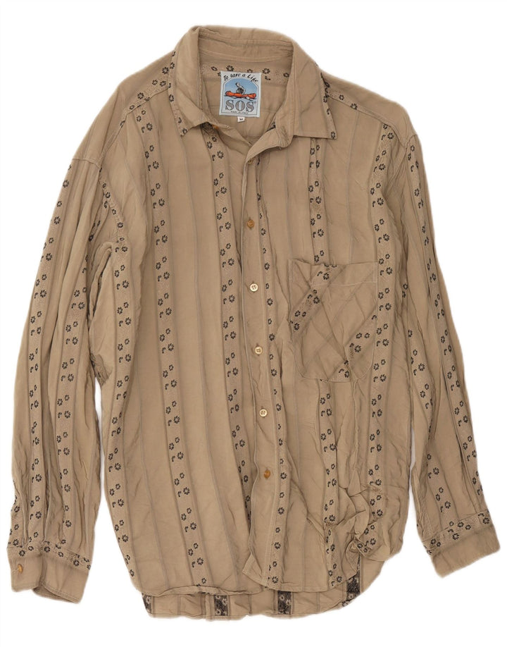 Sos Herreskjorte Medium Beige Floral Viscose