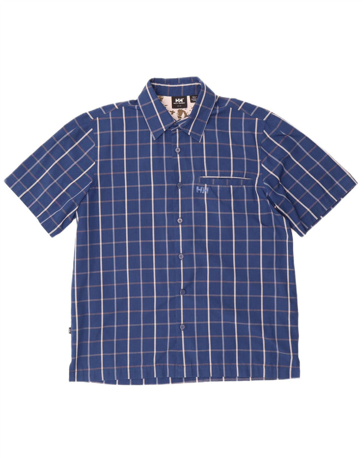 Helly Hansen Kortærmet Herreskjorte Medium Navyblå Ternet polyester