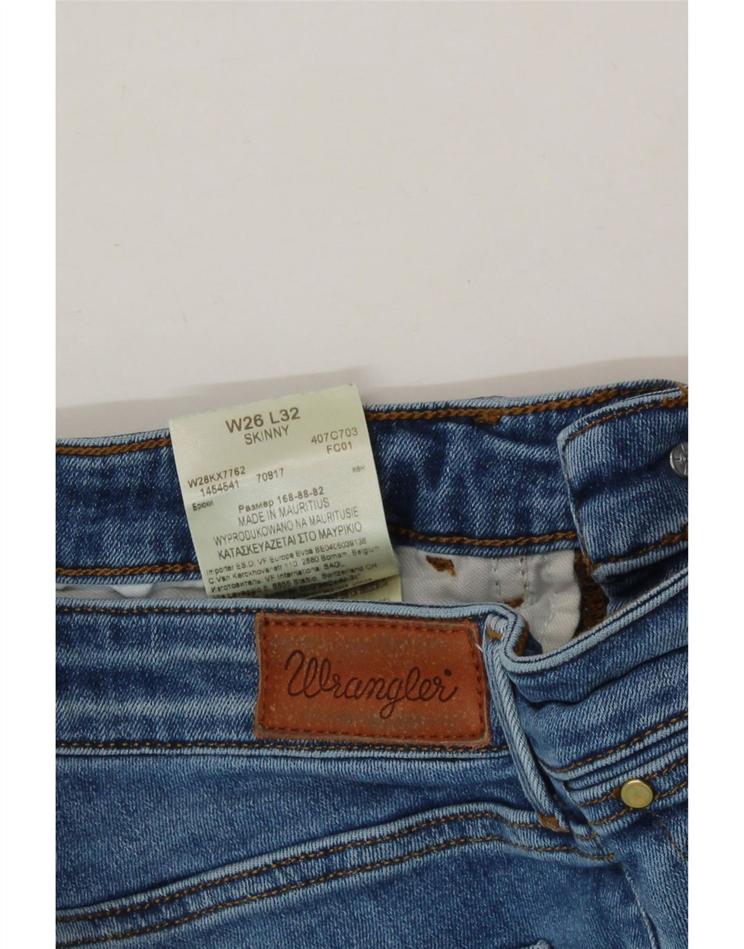 WRANGLER Womens Skinny Jeans  W26 L30 Blue Cotton Vintage Wrangler and Second-Hand Wrangler from Messina Hembry 