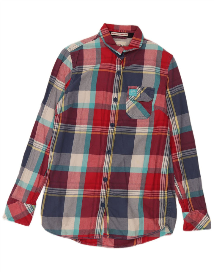 Superdry Flannelskjorte til kvinder UK 10 Lille flerfarvet ternet bomuld