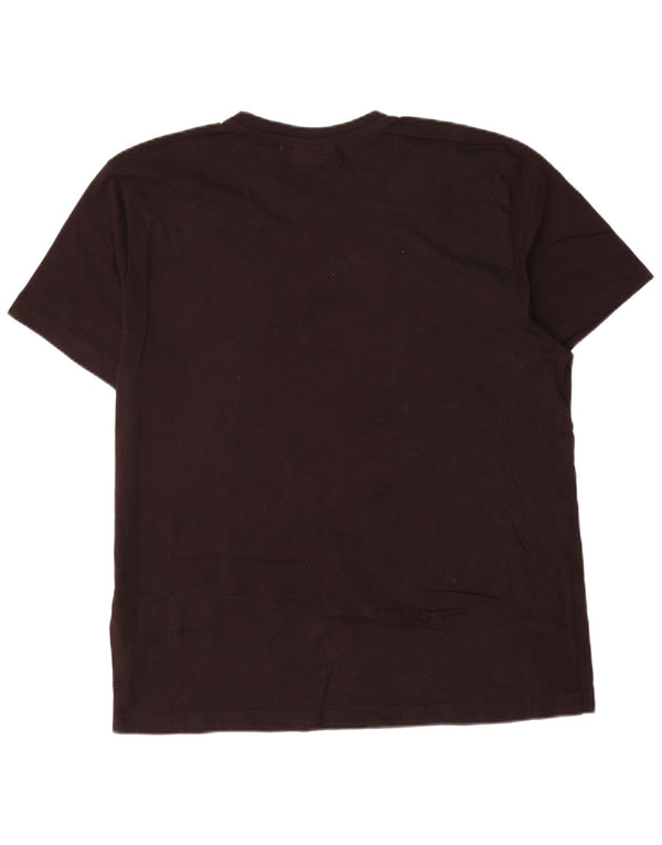 Kappa Herre Kortærmet T-Shirt Top 2XL Sort Bomuld