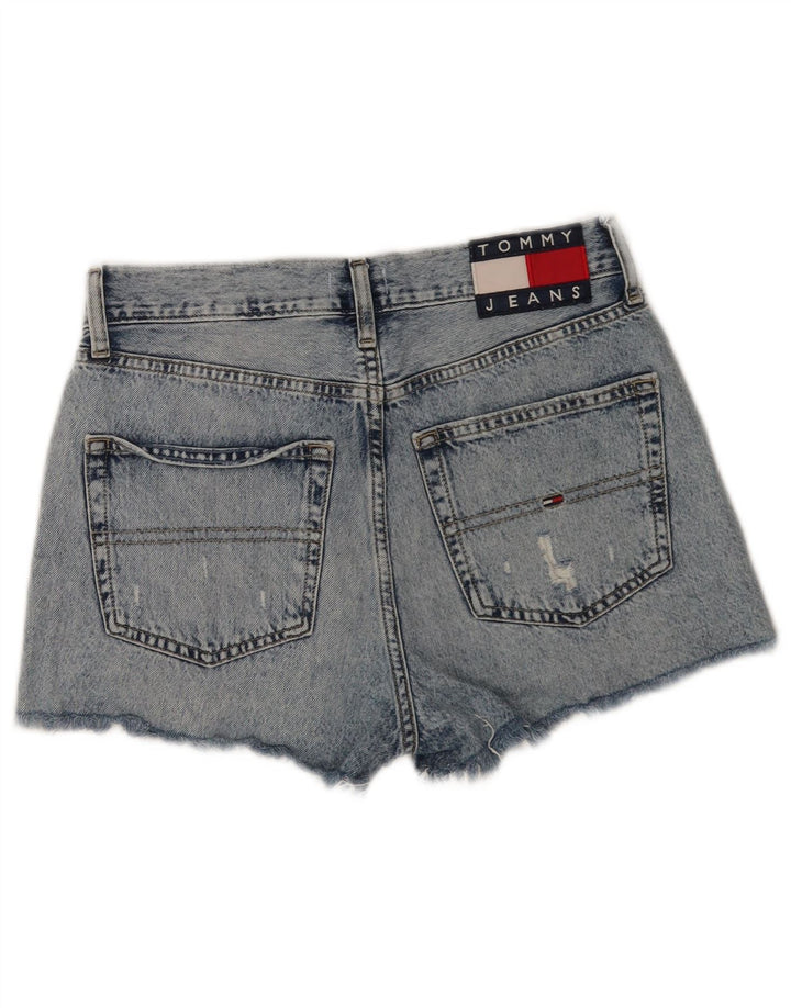 Tommy Hilfiger Kvinder Højtaljede Distressed Denim Shorts W28 Medium Blue