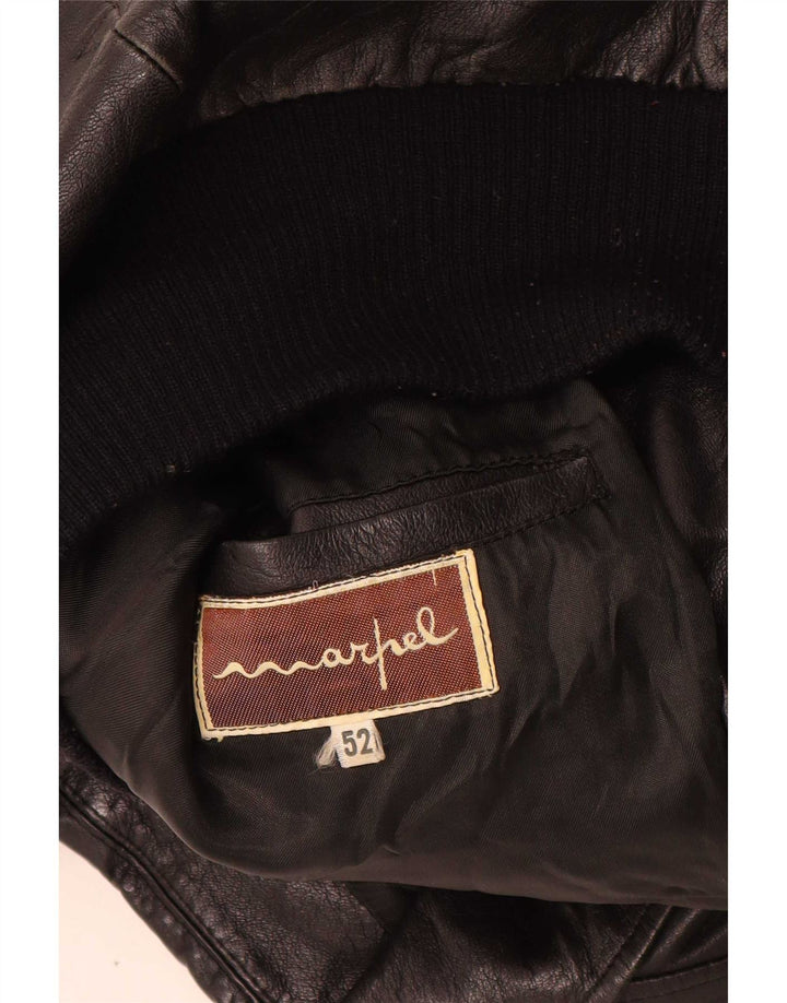 Marpel Herre Læderjakke IT 52 XL Sort