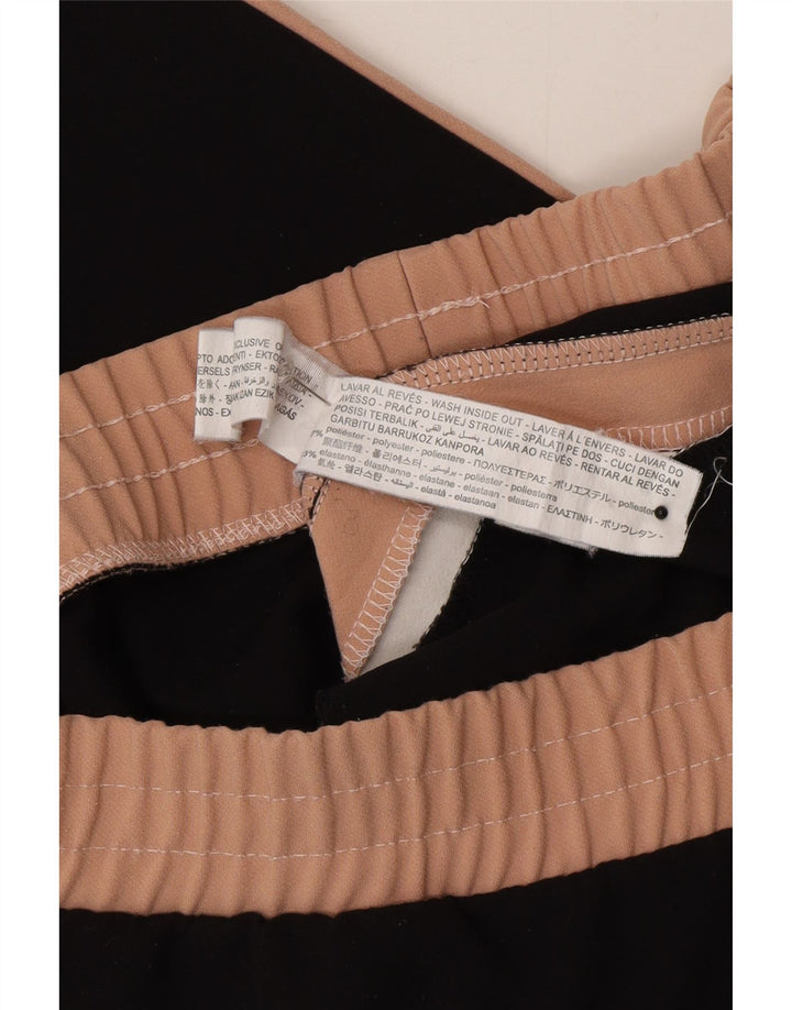 Zara Womens Crop træningsdragt Bukser UK 12 Medium Black Colourblock