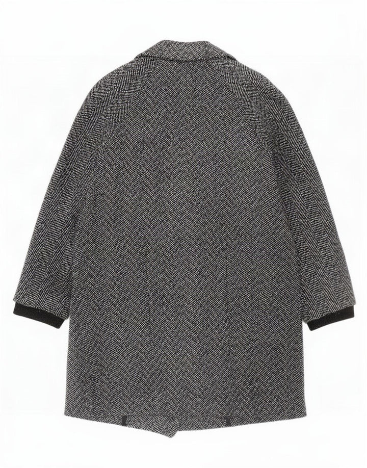 Topshop Dame Oversized Dobbeltradet Frakke UK 14 Medium Grey Herringbone