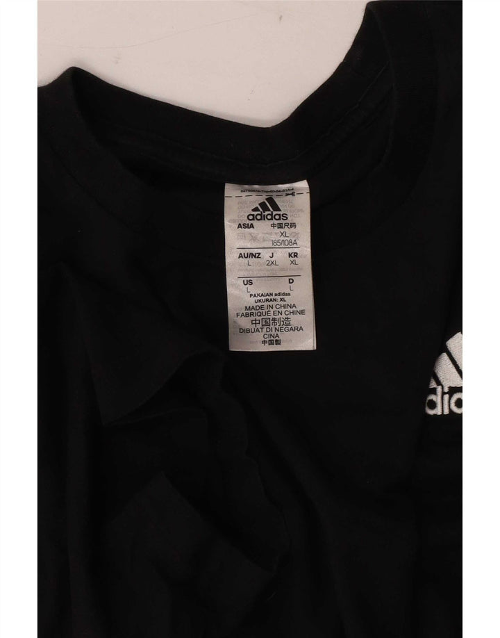 Adidas Herre T-Shirt Top Stor Sort Bomuld