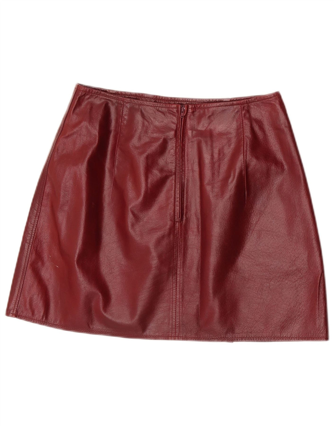 Conbipel Dame Mini Læder Nederdel IT 44 Medium W27 Maroon Læder
