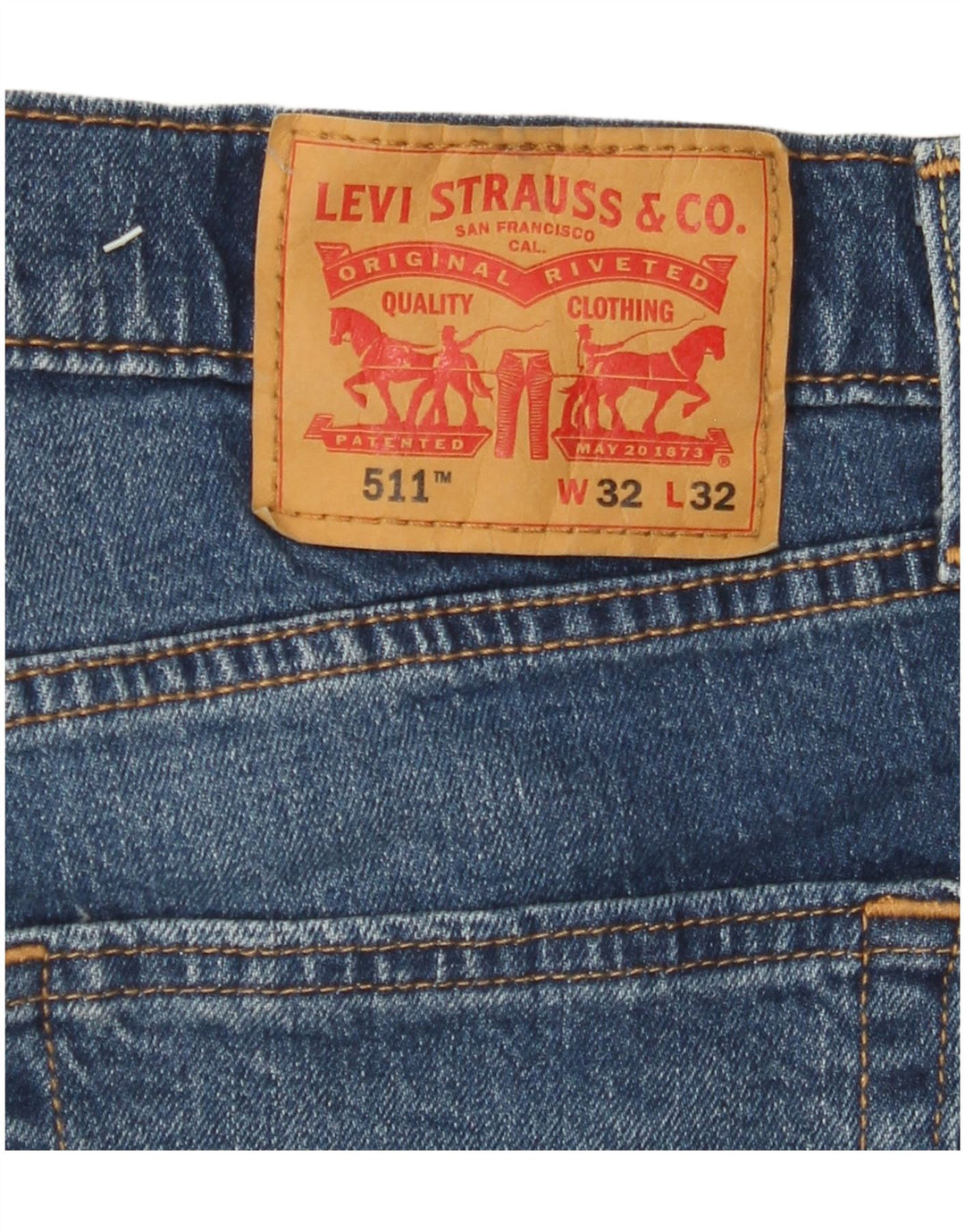 LEVI'S Herre 511 Slim Jeans W32 L32 Blå Bomuld