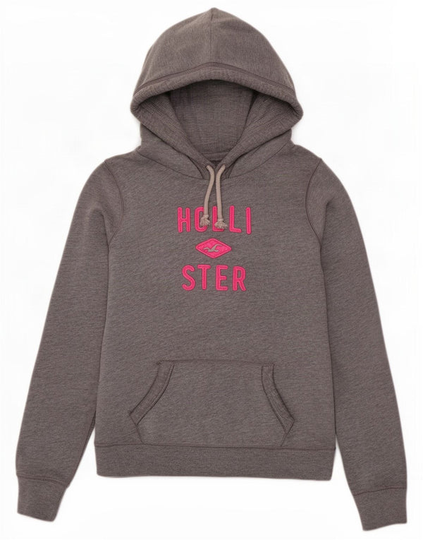 Hollister Grafisk hættetrøje til kvinder UK 16 Large Grå
