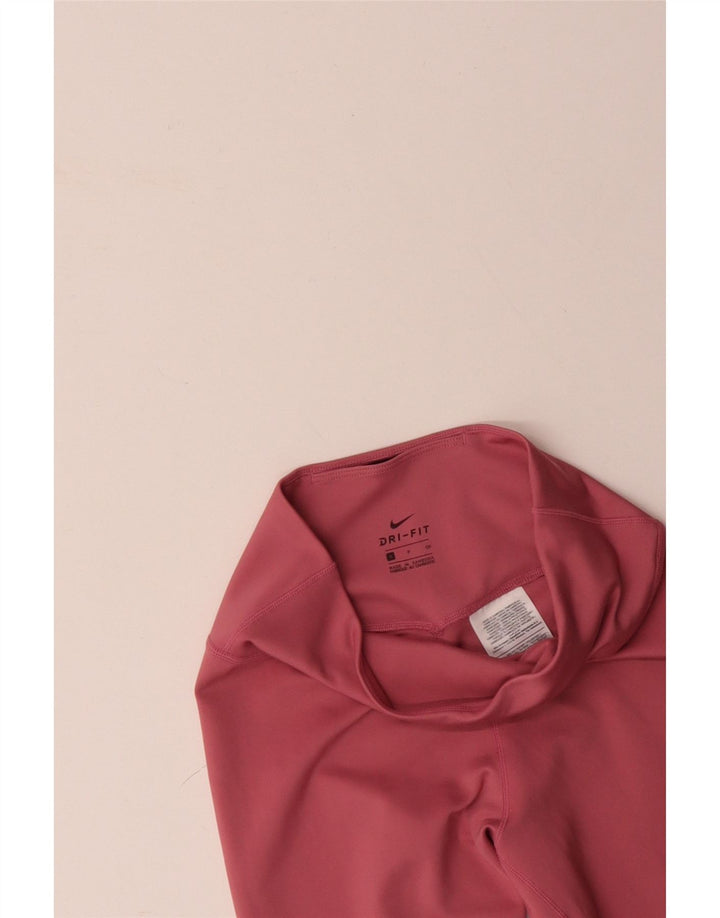 NIKE Dame Dri Fit Leggings UK 8 Small Pink Polyester